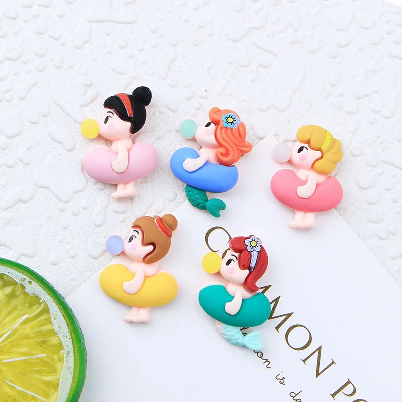 100pcs Kawaii Cartoon Princess Girl Resin Flatback Cabochon for Hair Bow Center Scrapbook DIY Decoration Accessories