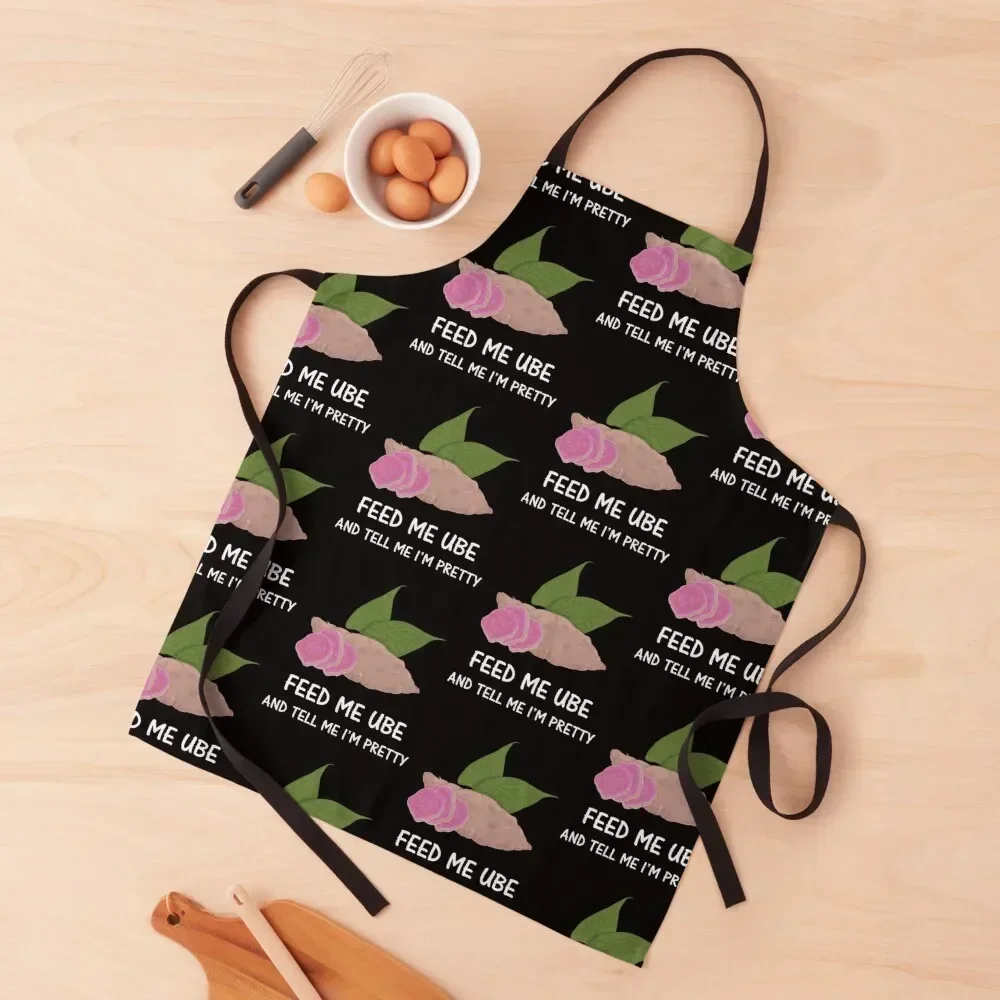 

Feed Me Ube And Tell Me Im Pretty Filipino Food design Apron bib Chef jacket men Kitchen Apron