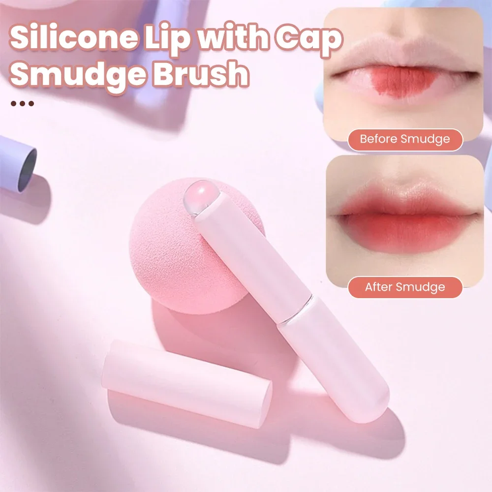Silicone labbra e correttore trucco uniforme Halo pennello per tintura balsamo per le labbra strumento per il trucco rossetto e correttore pennello multifunzione