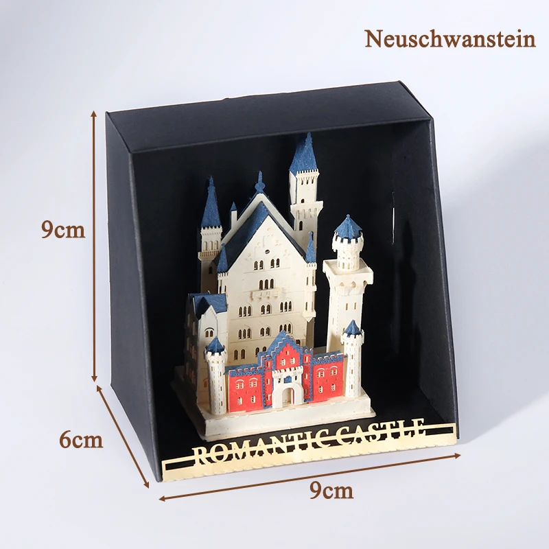 3D Paper Puzzle Kinkaku-ji Model Building Kits City Street View Neuschwanstein Jigsaw Puzzles Toys for Children Birthday Gifts