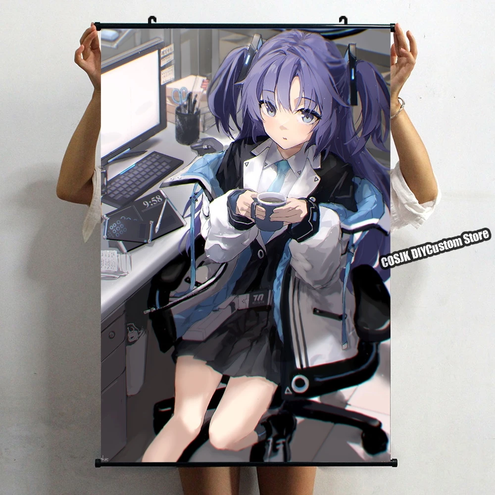 Anime Game Blue Archive Hayase Yuuka Poster Wall Scroll Home Decor Living Room Decoration Collectible Art Holiday Gifts