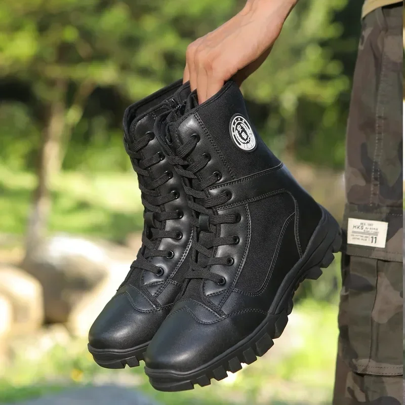 

Men Boots Spring and Autumn New Fashion Breathable Mesh Special Forces Training Male Special Forces High Top Canvas Combat Boots