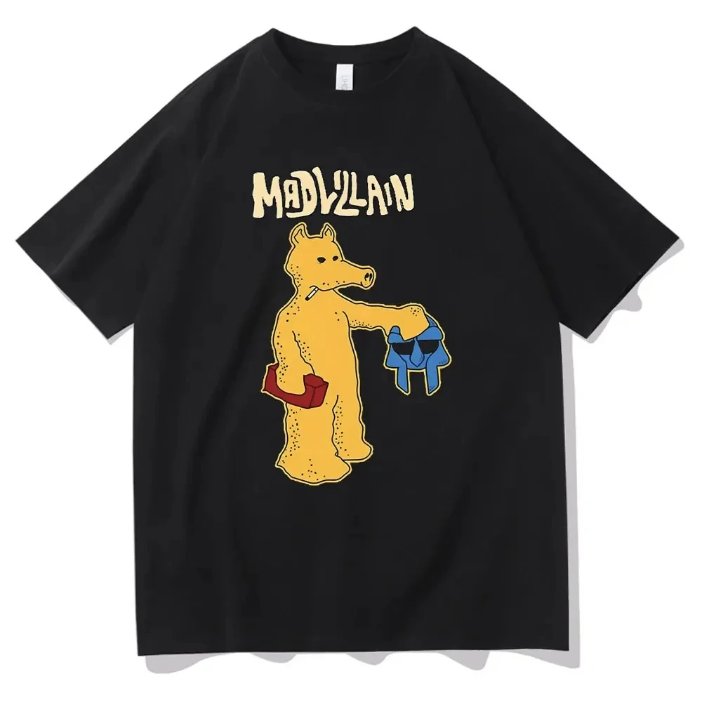 مضحك الكرتون الراب كواسيموتو طباعة تي شيرت مغني الراب Mf Doom Mad Villian الجرافيك التي شيرت الرجال النساء الهيب هوب الاتجاه المتضخم تي شيرت