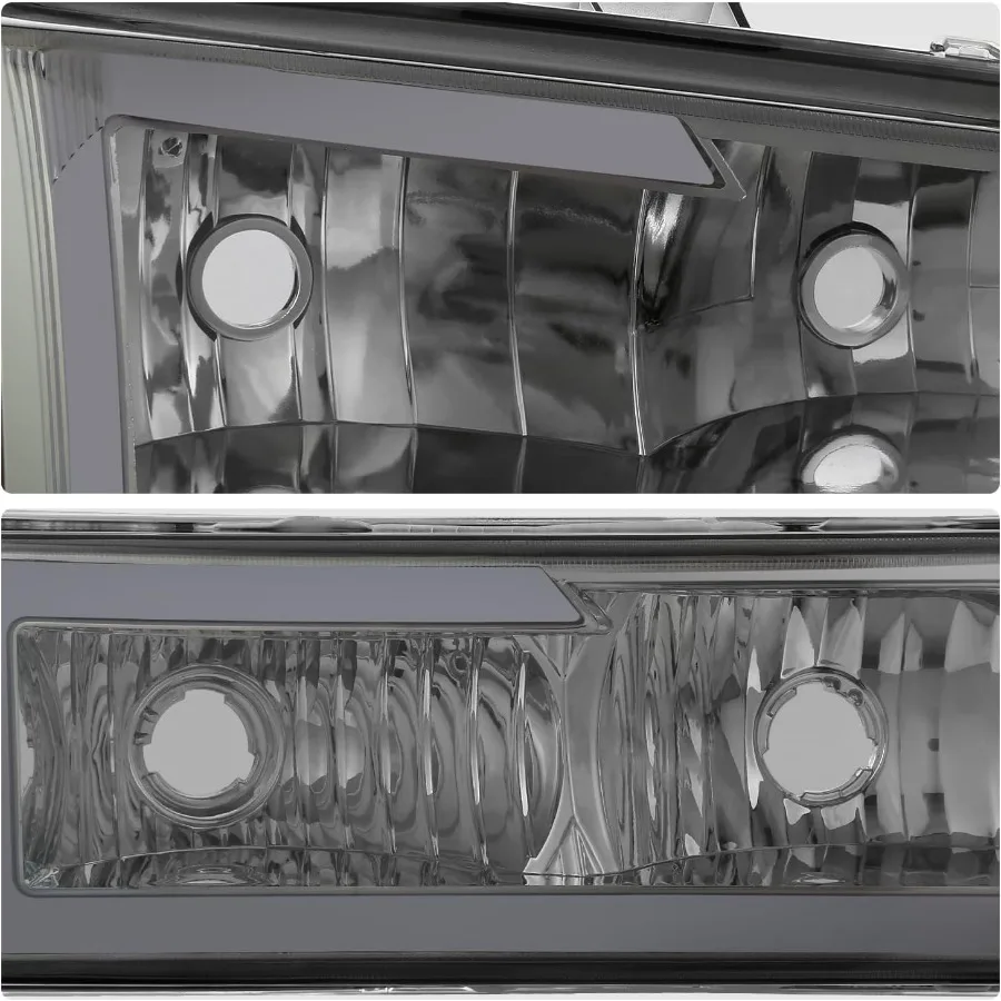 ثلاثية الأبعاد LED DRL العلوي الوفير مجموعة مصابيح ل 0306 سيلفرادو 15003500 1500HD 2500HD و Avalanche 1500 2500 كروم المدخن العنبر فيني #5