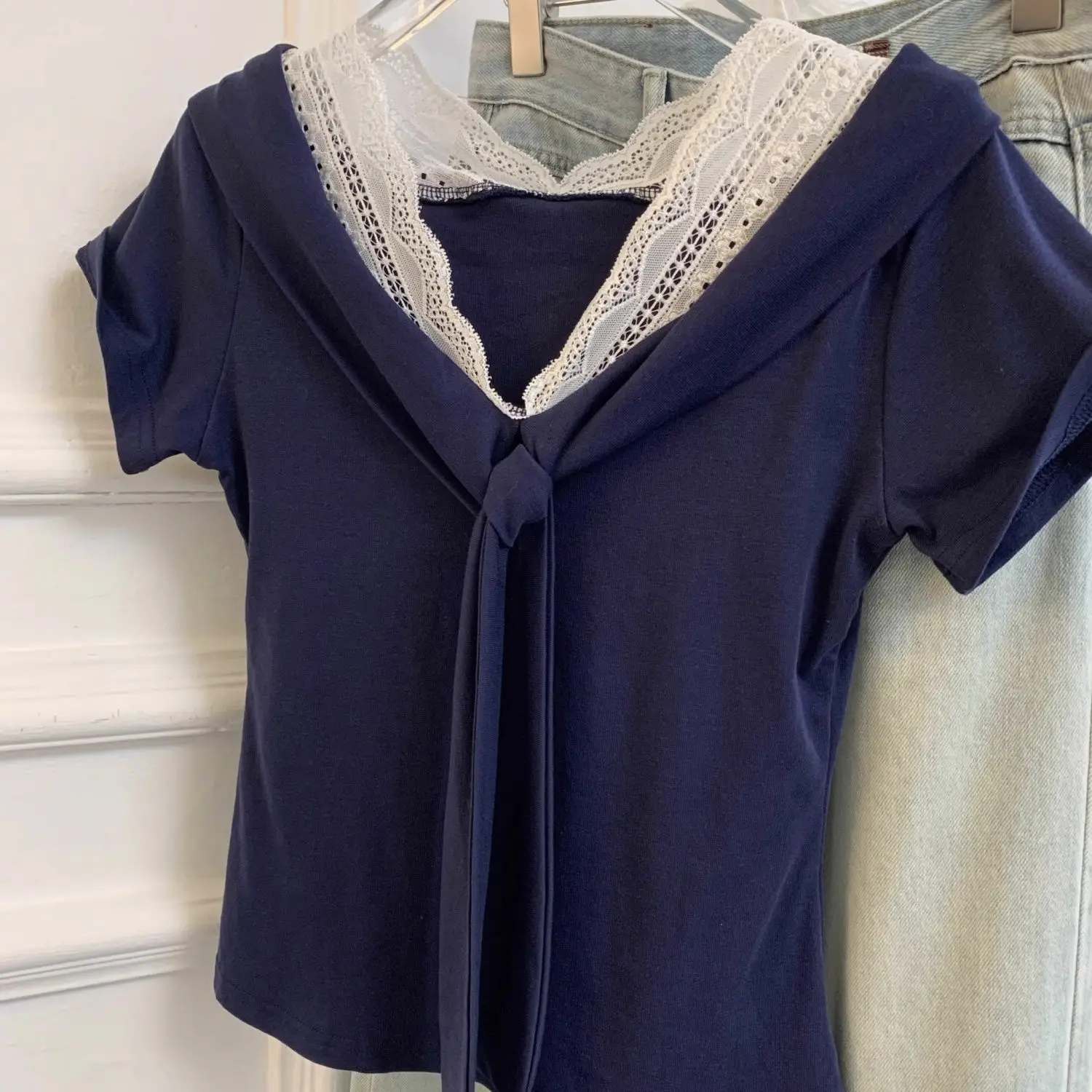 Top Feminino Slimming de Verão com Laço em Nó Coreano, Novo Lançamento, Simples e Macio, Ajuste na Cintura