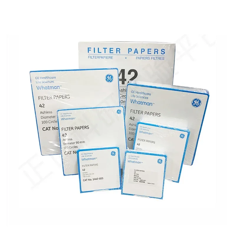 Filter Papers Whatman NO. 42 Ashless Quantitative Filter Paper 2.5um Thick 200um Cat NO. 1442-047/055/070/090/110 100 Circles