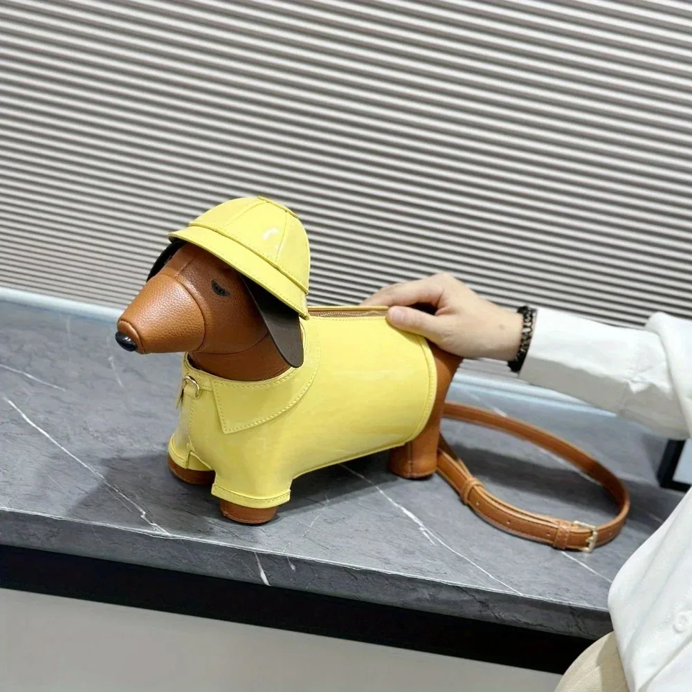 

2026 new doll bag creative cute and funny hunting dog shaped contrasting color design sense niche single shoulder crossbody bag