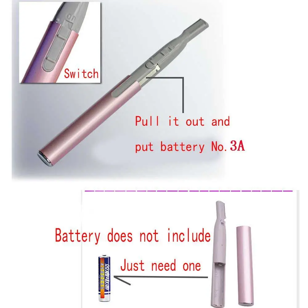 Electric Eyebrow Shaver Razor Trimmer Blade Face Hair Remover Pink Black Color