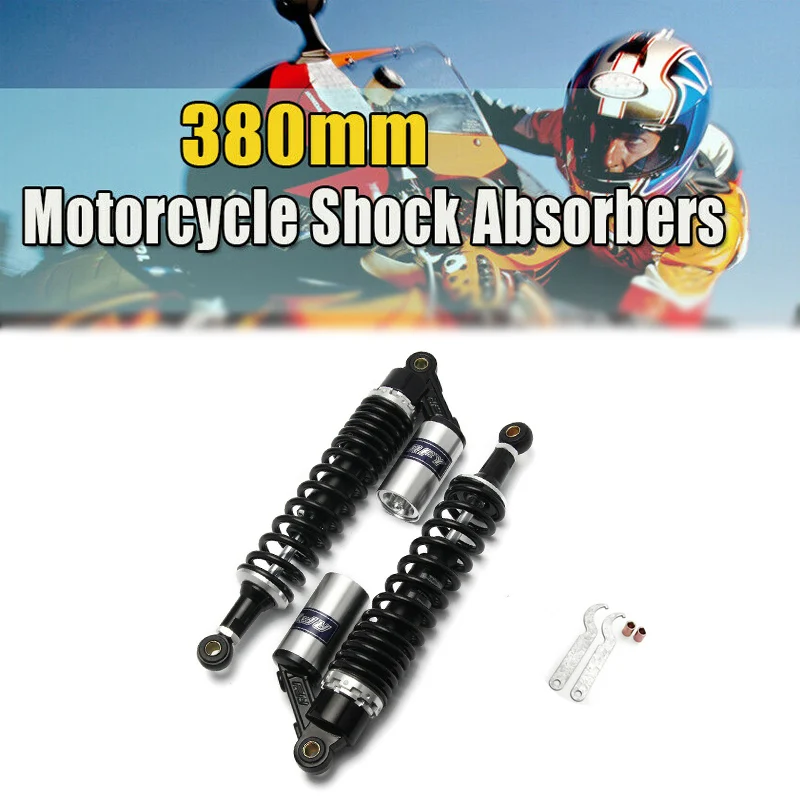 Amortyzatory pneumatyczne NEVERLAND 380 mm, uniwersalne akcesoria motocyklowe do motocrossu, ochrona zawieszenia, rower, quad, skuter, ATV