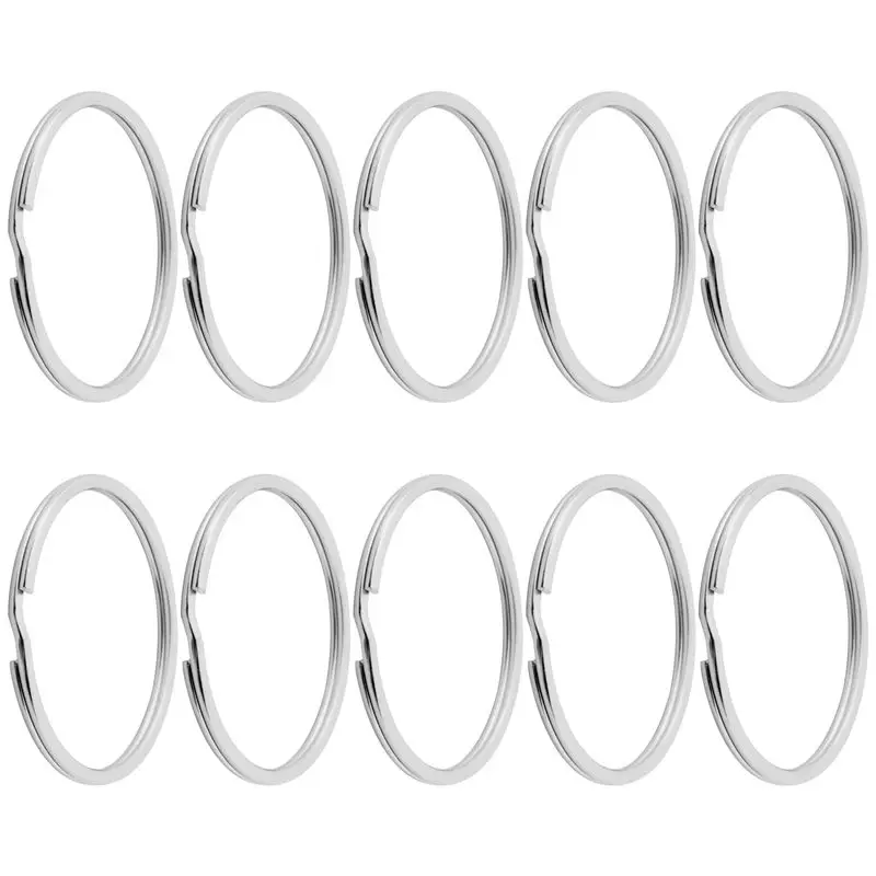 

VEHO-10X Quality 50Mm Keyring Split Ring Set Heavy Duty Large Nickel Key Loop Sprung Hoop