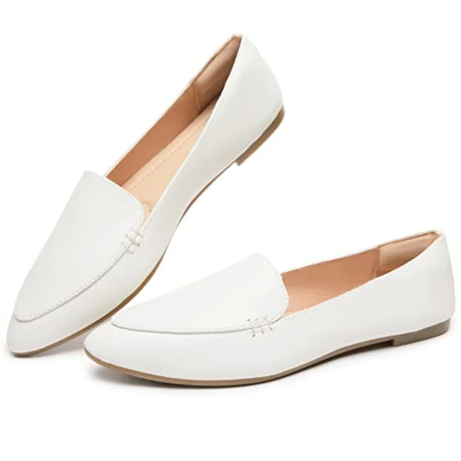 

FINIWOR Loafers for Women Flats Shoes Women Pointed Toe Dress Shoes Comfortable Memory Foam Penny Loafers Slip On Shoes