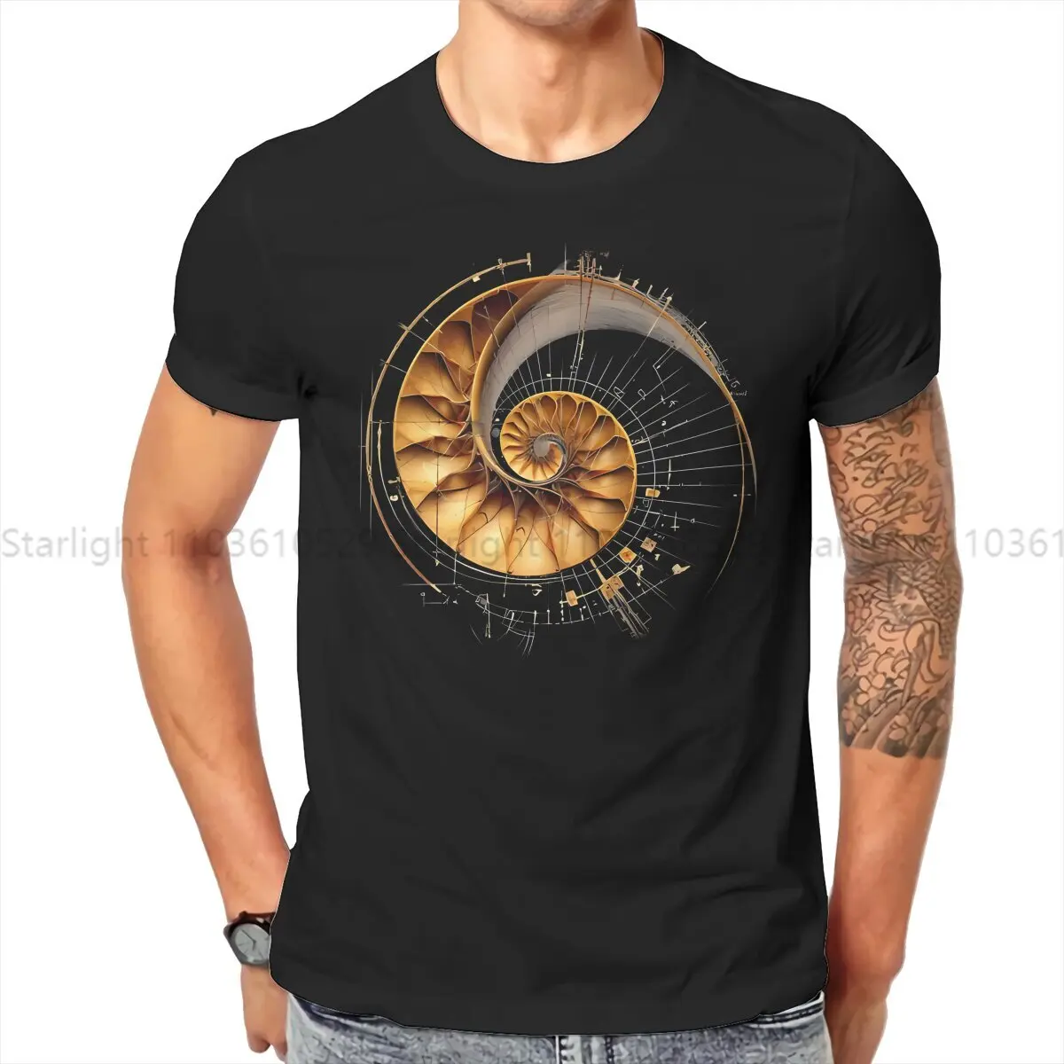 Golden Ratio Art TShirt For Male Fibonacci Sequence Golden Ratio Clothing Style T Shirt Homme