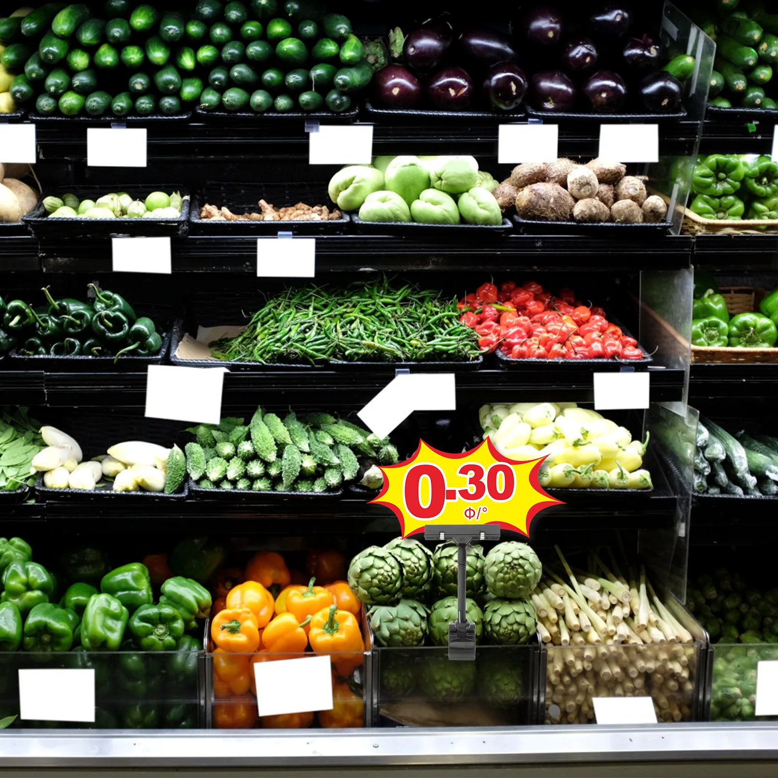 

4Pcs Supermarket Promotion Clip Plastic Sign Holder Adjustable Price Cards Display Clip Advertising Price Tags Holder