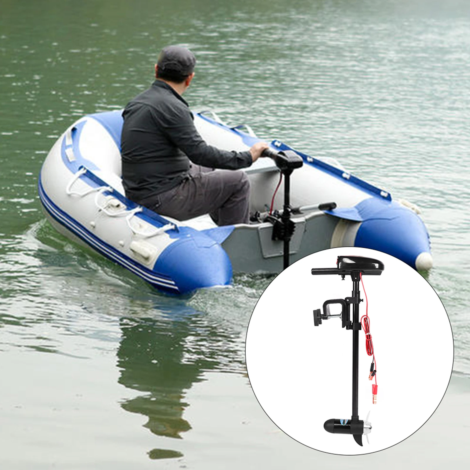 

Boat Engine 12V 18lbs Brushed Multi‑Gear Electric Mount Trolling Motor with Propeller for Inflatable Boat Brush Trolling Motor