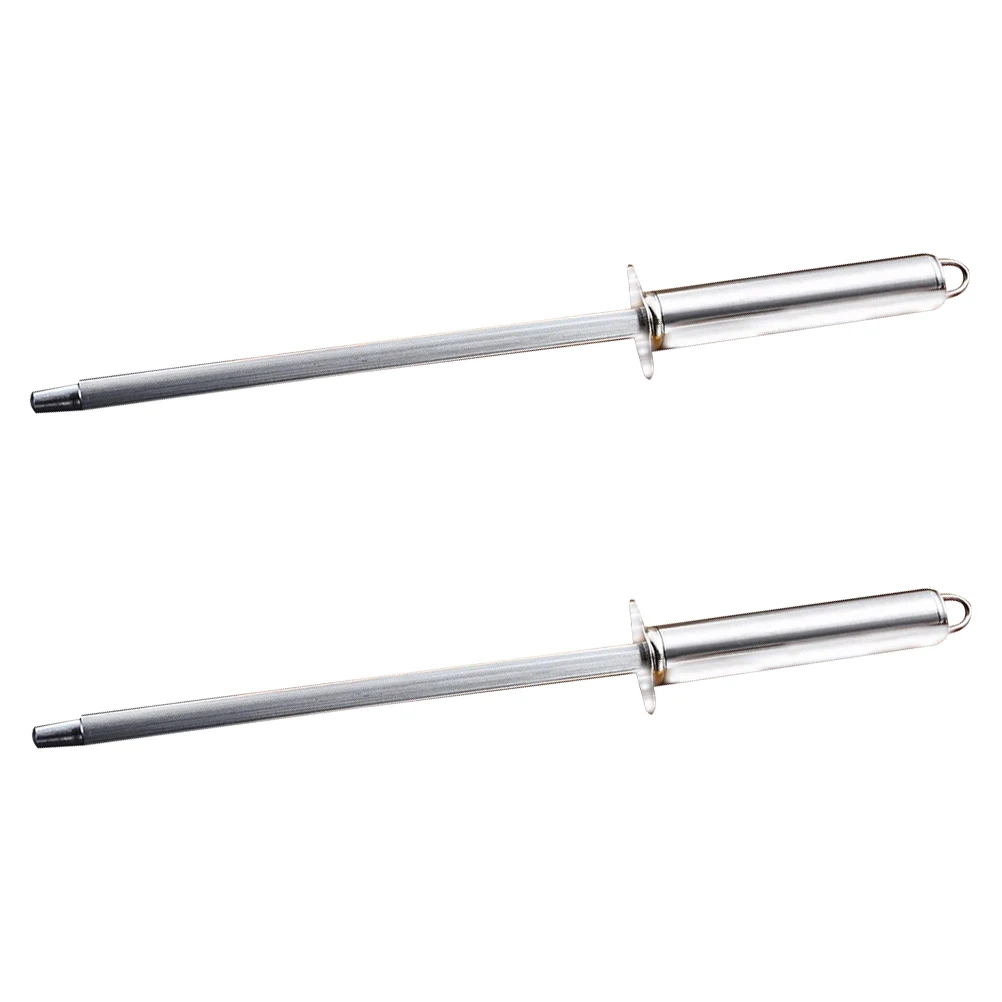

2 pcs Sharpening Rods Kitchen Honing Steel Multi purpose Sharpener Stainless Steel PP Long Lasting High Efficiency