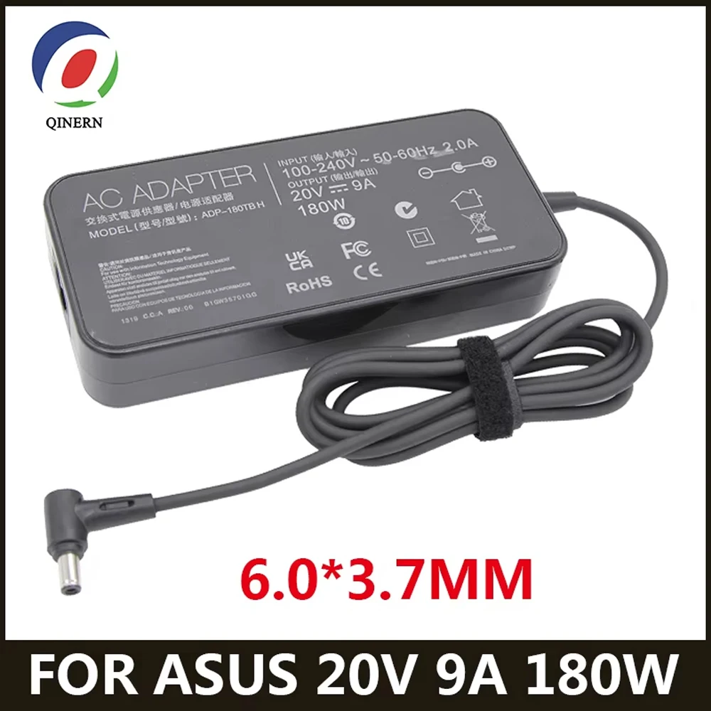 20V 9A 180W 6.0*3.7MM Charger ADP-180TB H Laptop AC Adapter For Asus ROG Zephyrus G14 G15 GA401IV GA502DU TUF505DU FX506L A17