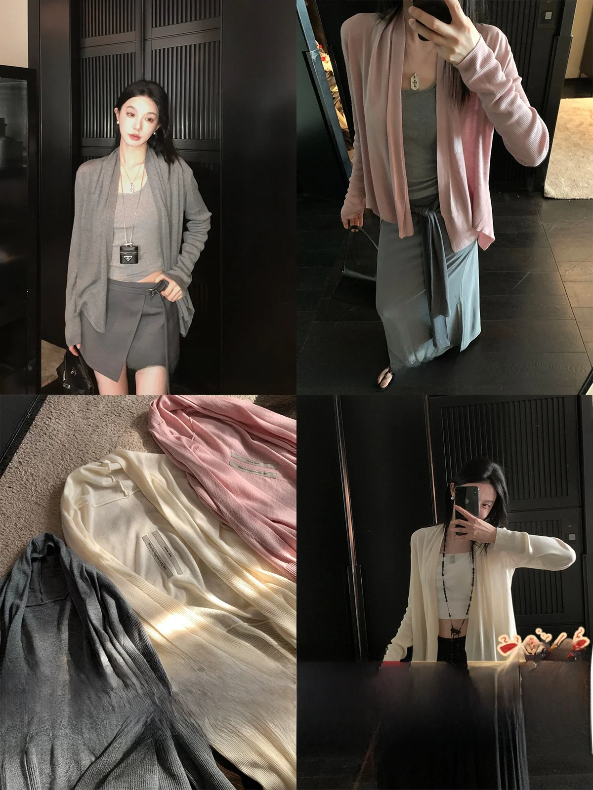 

Ouyang Silk Long Sve Knitted Sweater Women's Summer New Loose Lazy Sle awl Cardigan Top Regular Fit Commute Sle