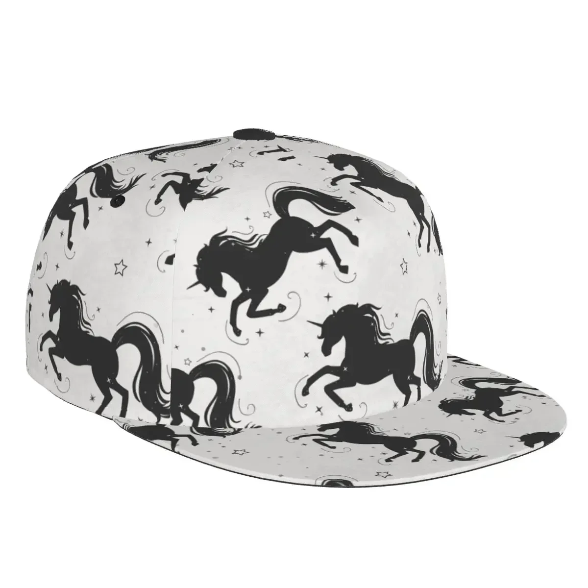 Black Unicorns 3D Print Baseball Cap Casual Sun Hat Elegant Ethnic Style Fashion Stage Hip Hop Women Men