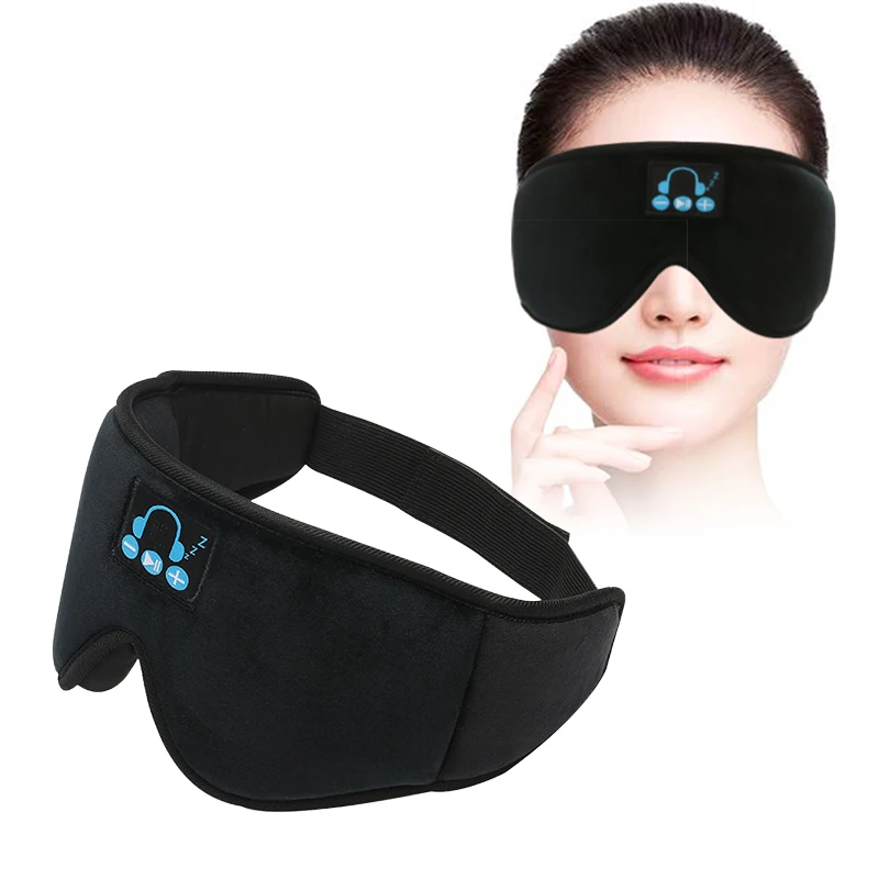 

3D Беспроводная Bluetooth-маска для глаз с затенением, дышащая стерео музыка, наушники для сна, маска для сна, дорожная портативная маска для глаз, 1 шт.