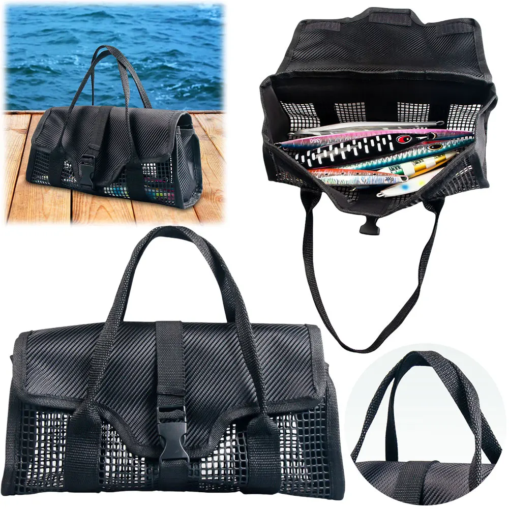 Fishing Lure Bag PVC Lure Bait Storage Breathable Lure Iron Plate Storage Bag Sea Fishing Accessories
