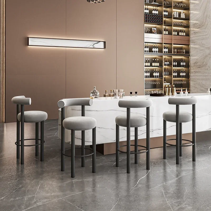 Silla de Bar de lujo con isla de Cocina, taburete nórdico moderno, Taburete de Bar minimalista, Taburetes de salón de diseño, muebles para el hogar Altos Cocina