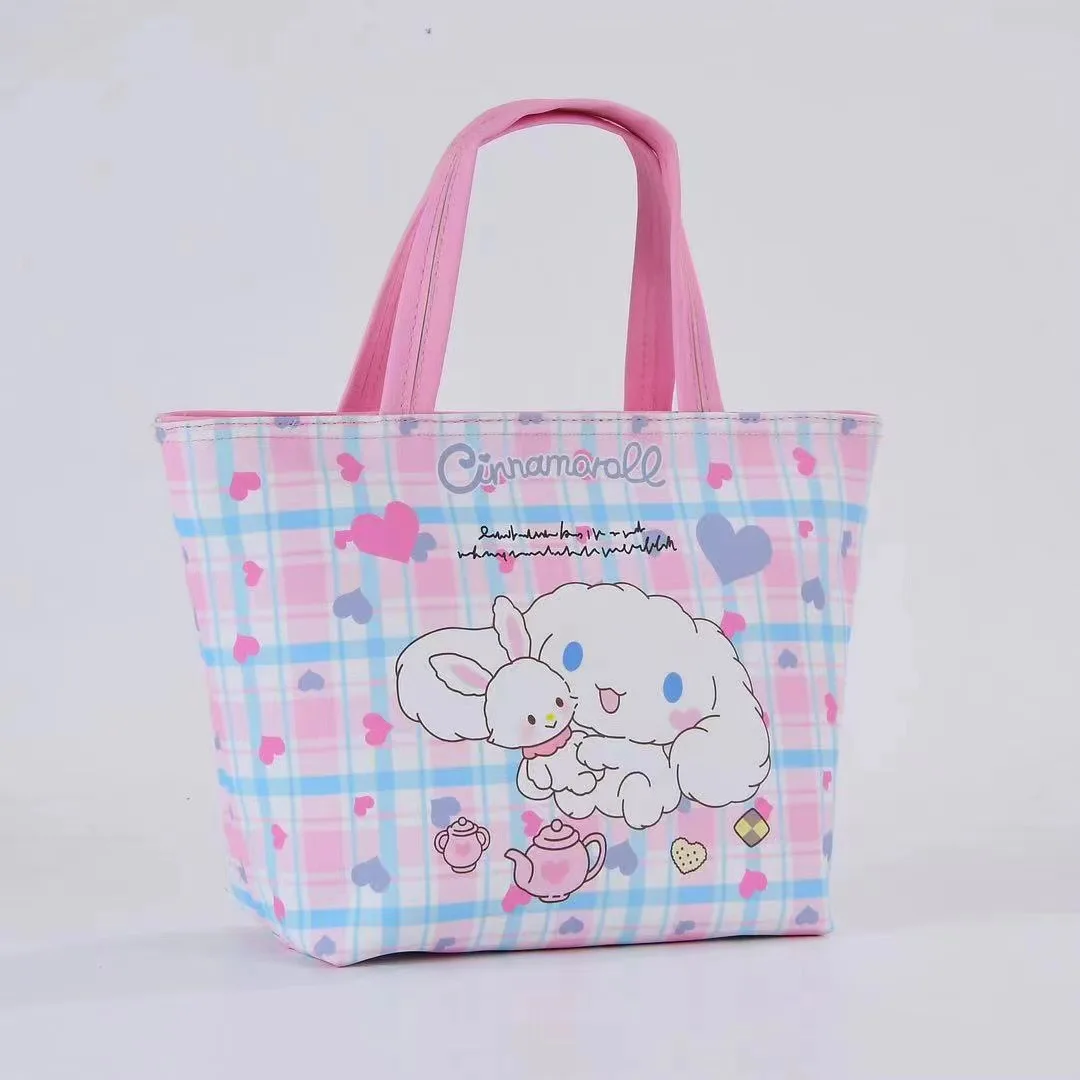 Sanrio Cinnamoroll Handbag Kuromi Melody Hello Kitty Portable Waterproof Lunch Box Bag Student Insulation Cold Storage Tote Bag