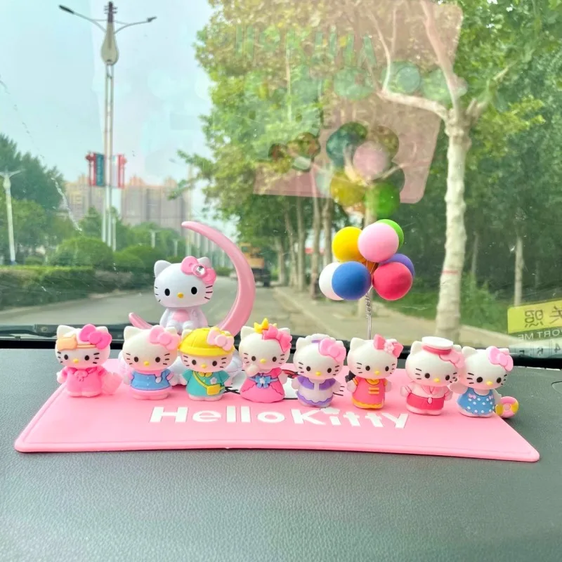 Muñeco Decorativo de Hello Kitty de Sanrio, con Energía Solar, para Coche, Diseño Animado y Adorable, Adorno para Coche, Muñeca Pequeña para Regalar a Amigos, Nuevo