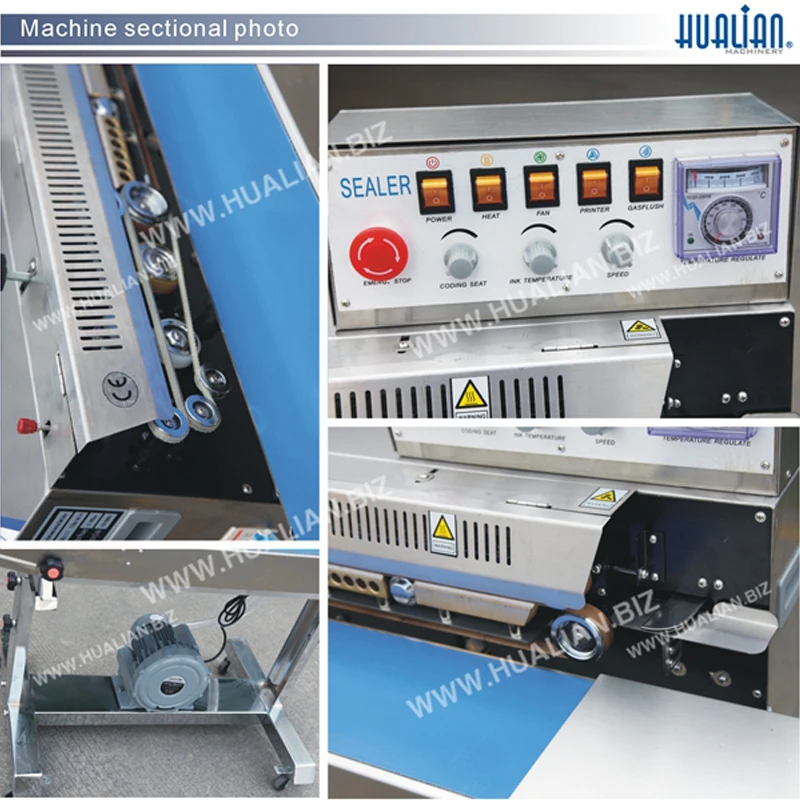 FRMQ-980III Hualian High Speed Nitrogen Gas Flushing Aerating Continuous Band Chips Sealer Bag Sealing Machine
