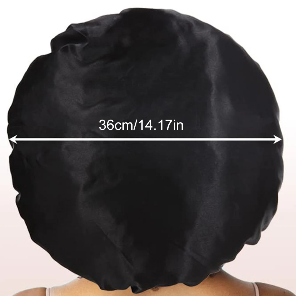 Chapéu de dormir de seda feminino alta elástica elástica gorro de cetim com decotação de arco elegante noite chapéu de sono