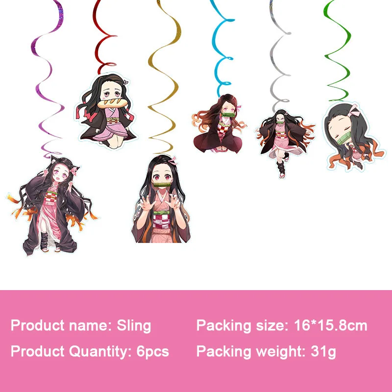 Anime Demon Slayer Kamado Nezuko decorazione per feste a tema bicchieri di carta piatti fazzoletti baby shower palloncini regali di compleanno per