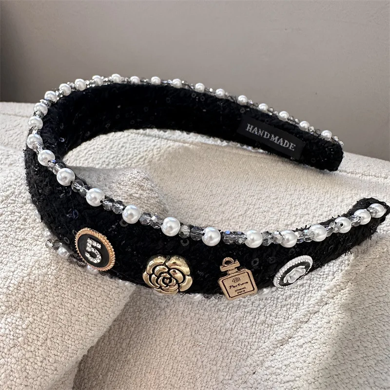 Korean Fashion Pearl & Crystal Hairband Temperament Elegant Hair Hoops Headband Hair Accessories for Women Girls - Image 3