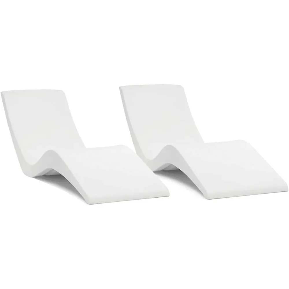 

Outdoors Pool & Sun Shelf Lounge Chair 9” Compatible with All Pool Types Poolside & Sun Deck Tanning Set of 2 - Classic White