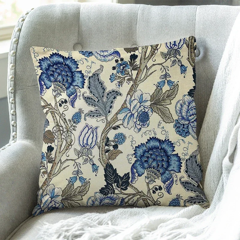 Pillow case  Printed, cushion cover, Home decor, Hampton style flowers sofa bed cushion cover, cm