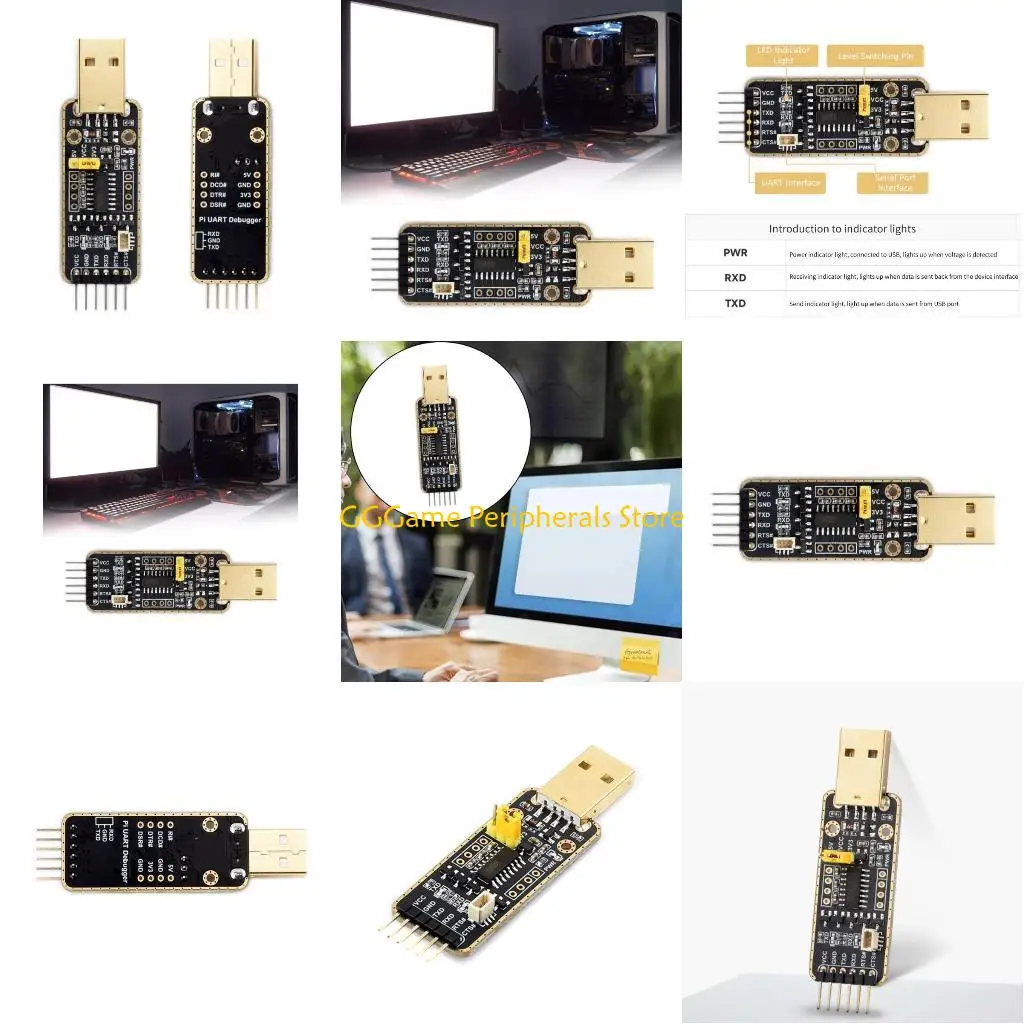 

U55B for RPi 5 UART Debugging Module USB to TTL Communication Multiple Protections