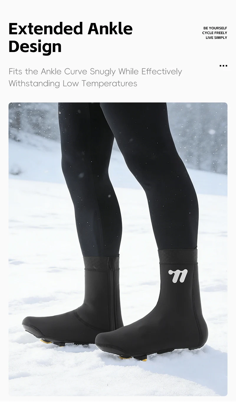 WEST BIKING Winter-Fahrradschuhüberzieher, Thermo-Fleece, winddicht, Neopren-Überschuhe, für kaltes Wetter, Rennrad- und Mountainbike-Ausrüstung – Detail 9