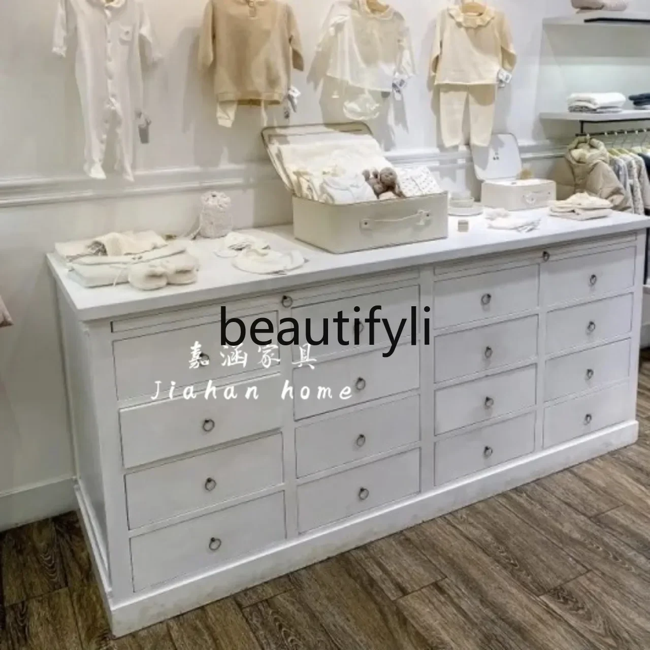 

Cream Wind Store Storage Cabinet Bedroom Drawer Cabinet Cloakroom Storage Display Cabinet0420