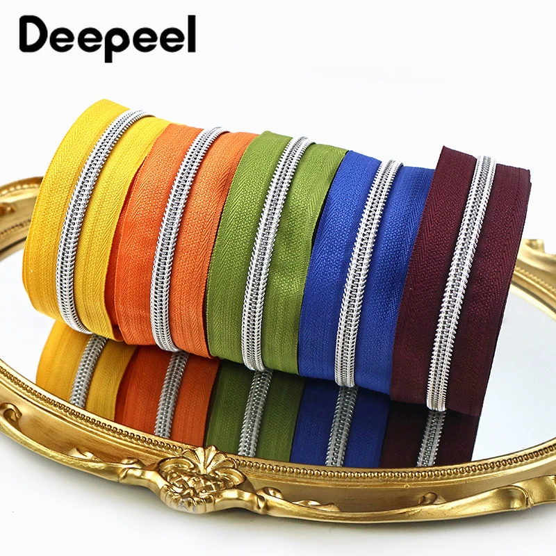 

5/10/20M 5# Color Nylon Zipper for Bags Luggage Replace Zippers Jacket Pencilcase Closure Zip Repair Kits DIY Sewing Accessories