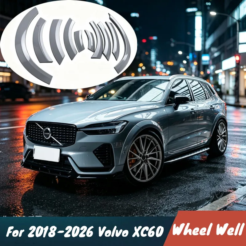 For 2018-2026 Volvo XC60 Car Fender Wheel Eyebrow Sticker Extension Wide Arch Protector Cover Exterior Body Kit Accessories