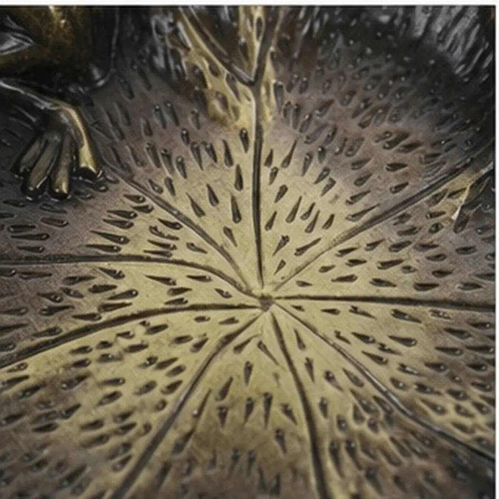 Copper Ink Dish Plate with Lotus Leaf & Frog Design – Multifunctional Calligraphy Inkstone, Brush Holder, Desktop Decor