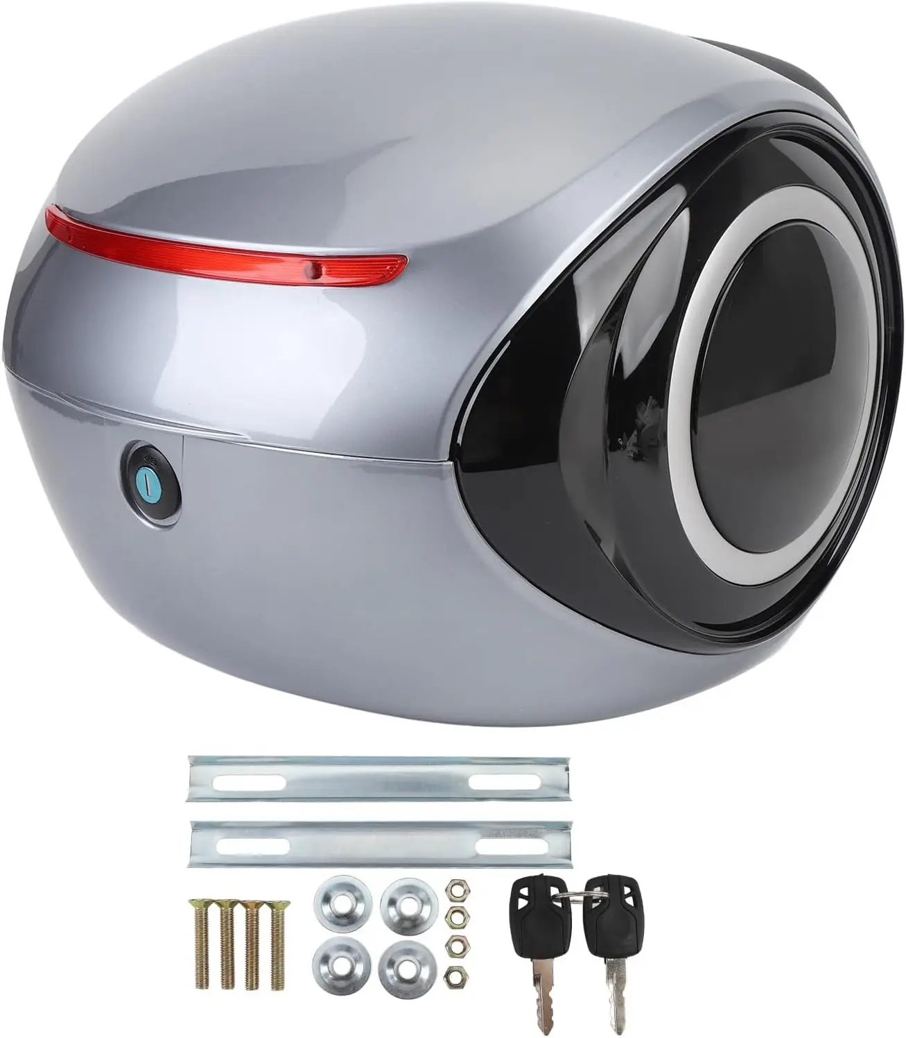 

Верхний чехол для мотоцикла ABS 32L, водонепроницаемый, пыленепроницаемый, хвостовой ящик в спортивном стиле, багажник для хранения скутера, электрического велосипеда (серый)