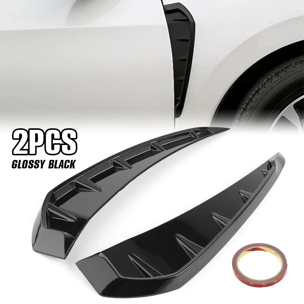 2Pcs Car Shark Grille Car Leaf Plate Simulation Outlet Vent Decor Side Fender Air Flow Sticker for Honda Civic2016-2018