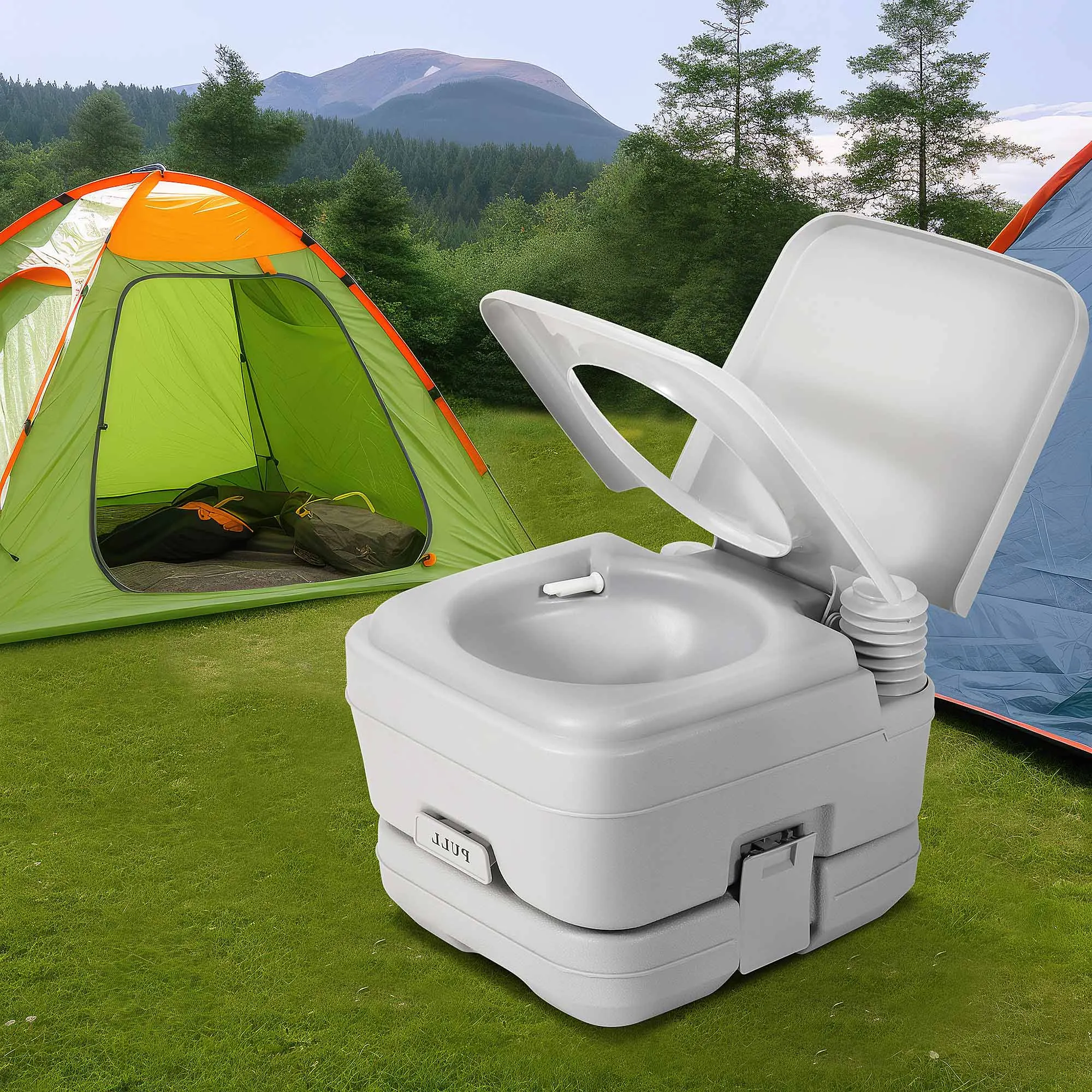 10L Portable Toilet Flush Commode Potty Outdoor Indoor Travel Camping