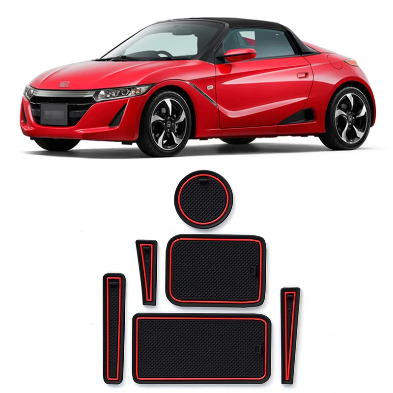 

Car rubber anti-slip mat coaster Door Slot Mat Set For Honda S660 accessories