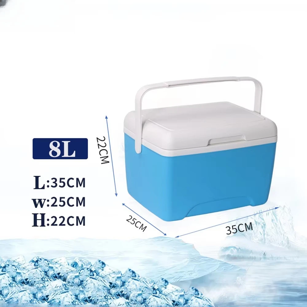 Heat Insulation Cooler Lunch Box Food Ice Wine Beer Water Cooled Cooler Box Small Freezer 8 Liters Waterproof Khaki Lunch Box