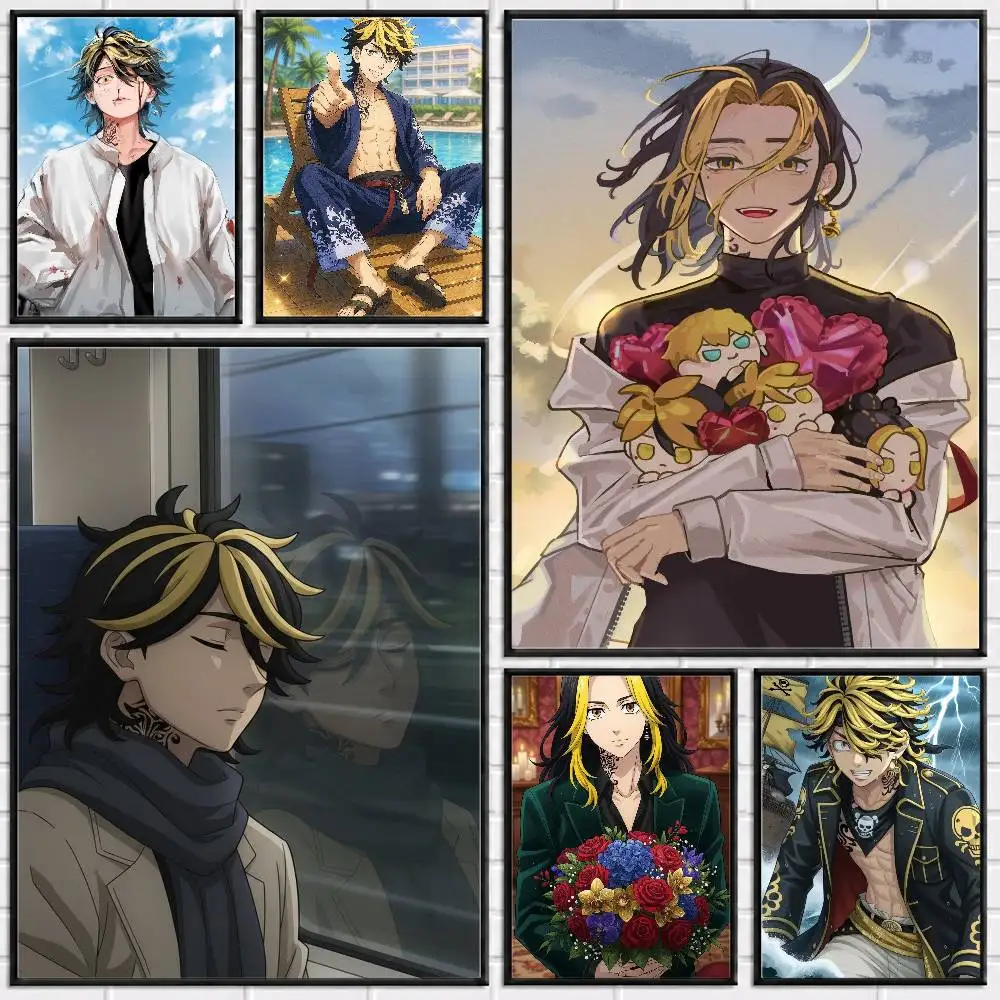 TokyoR-Revengers Kazutora Hanemiya Poster Versatile HD Waterproof Wall Art Self-Adhesive Decor for Any Space Ideal Gift