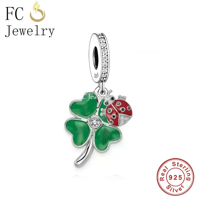 

FC Jewelry Fit Original Pan Charms Bracelet 925 Silver Amulet Four-Leaf Ladybug Bead For Making Women Berloque 2024