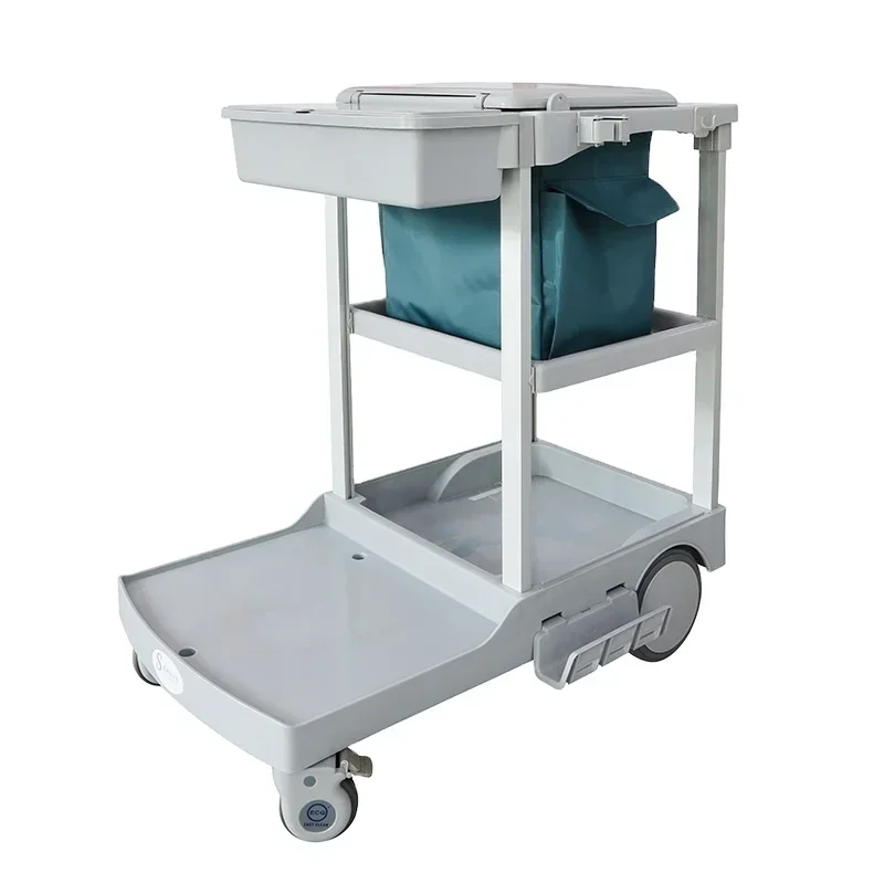 Multifunctional plastic hotel cleaning equipment cleaning trolley