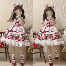 Original New Strawberry Gift Box Lolita Cute And Sweet Handle Jsk Dress Flower Wedding Daily Dress Op And Jsk Kawaii Vestido