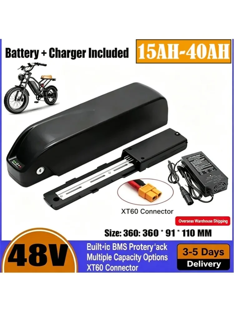 Für Hailong Eke Akku 48V 25Ah 30Ah 40AH Mountainbike 18650 Elektro-Batteriepack für Bafang 1000W 500W 250W