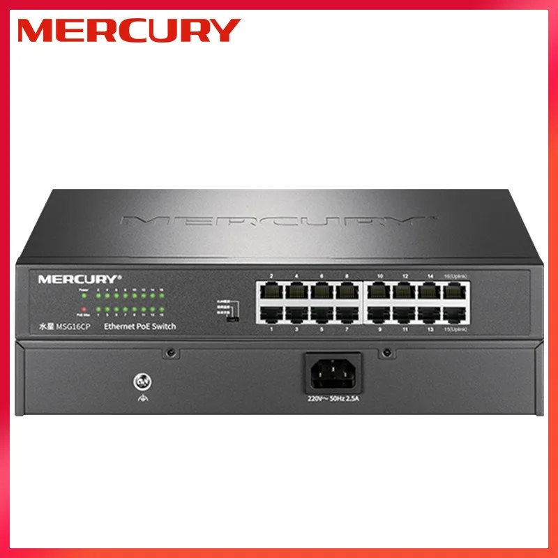 

Коммутатор MERCURY MSG16CP с 16 портами Gigabit PoE, 118 Вт (30 Вт на порт), режимы VLAN/изоляции/наблюдения для IP-камер